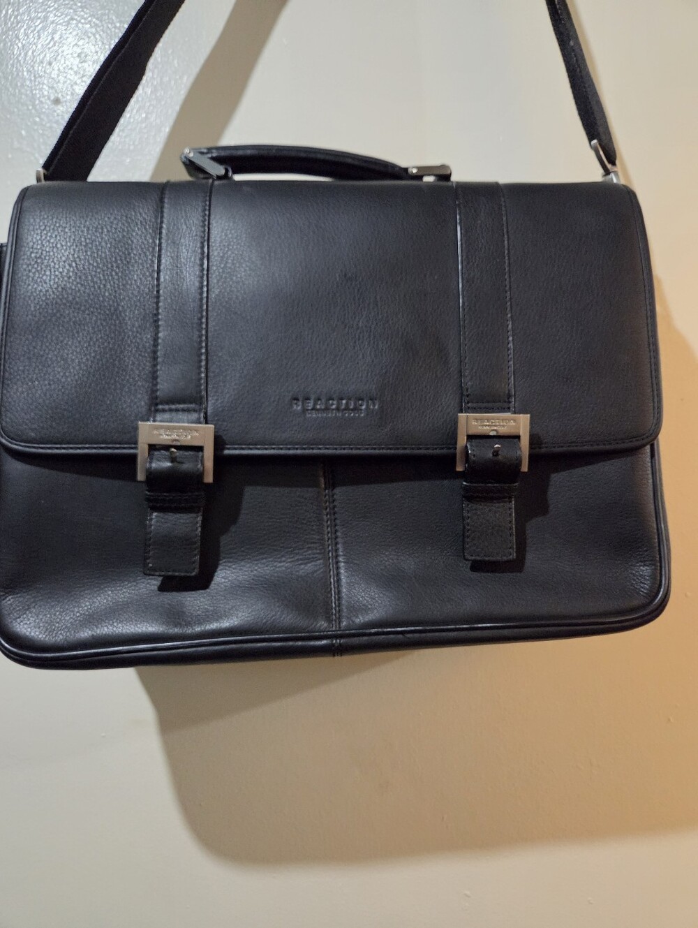 Kenneth Cole Black Leather Men’s Briefcase